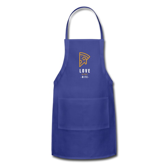 Love at first bite Apron - royal blue