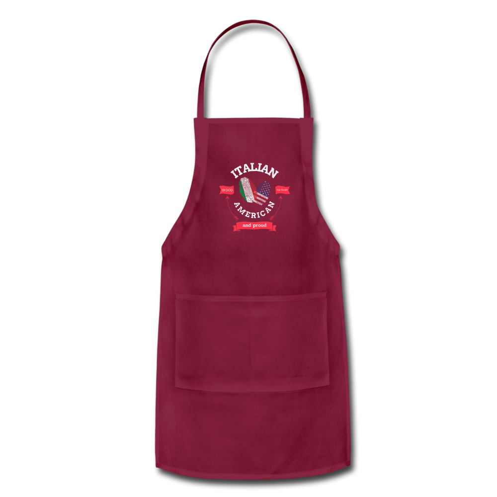 Italian - American and proud Apron - burgundy
