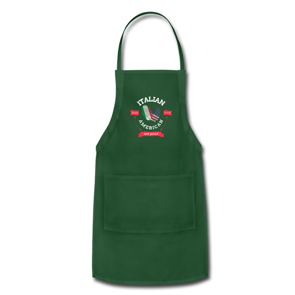 Italian - American and proud Apron - forest green