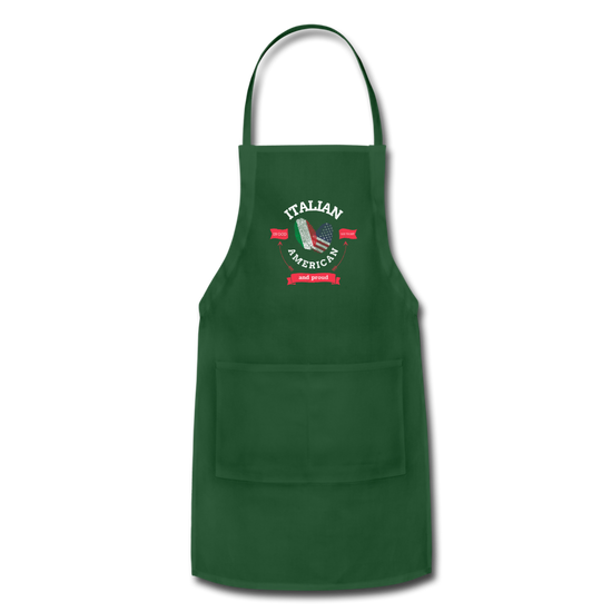 Italian - American and proud Apron - forest green