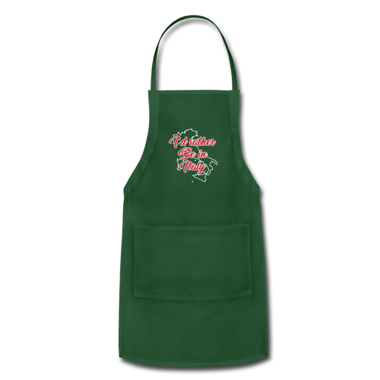 I'd rather be in Italy Apron - forest green