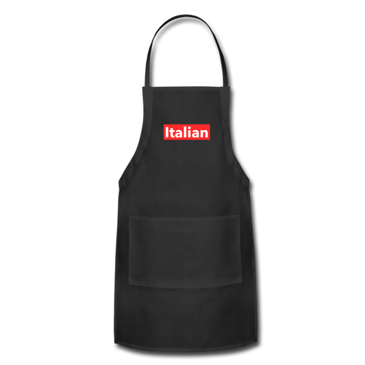 Italian red Apron - black