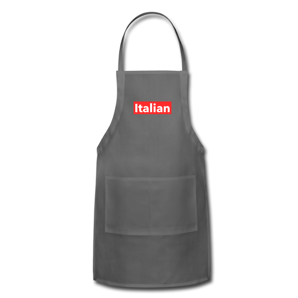 Italian red Apron - charcoal