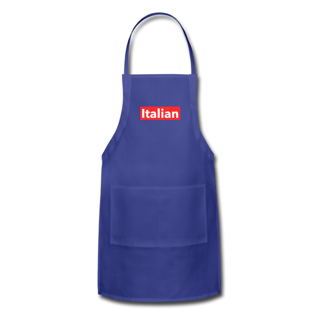 Italian red Apron - royal blue