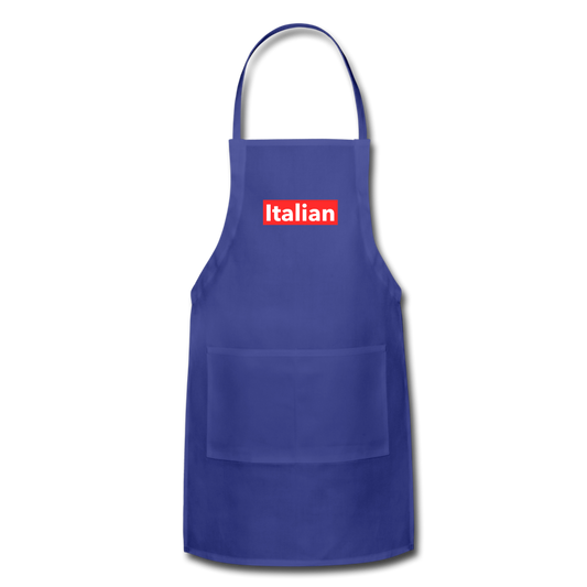 Italian red Apron - royal blue