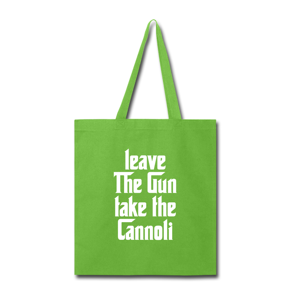 Leave The Gun Take The Cannolis Cotton Tote Bag - black
