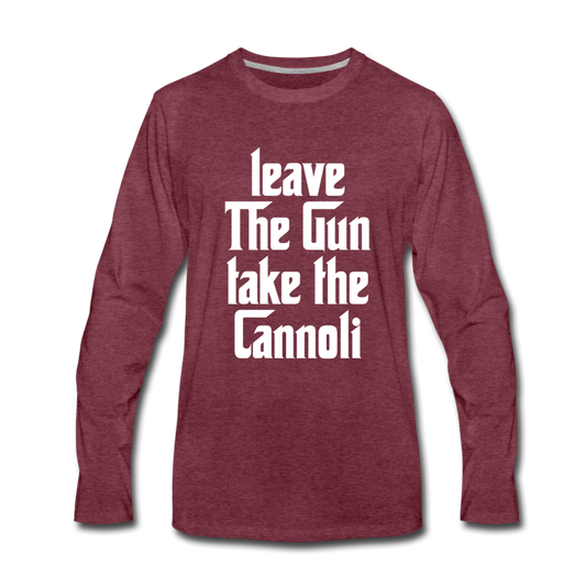 Leave The Gun Take The Cannolis Men's Longsleeve - heather burgundy