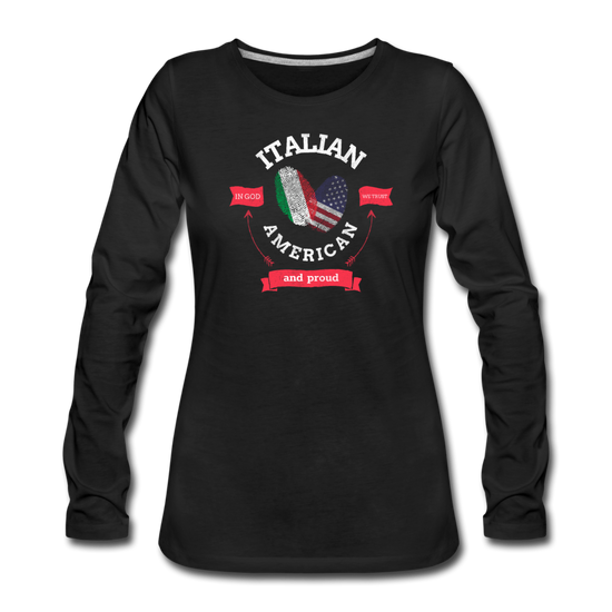 Italian - American and proud Women's Longsleeve - black