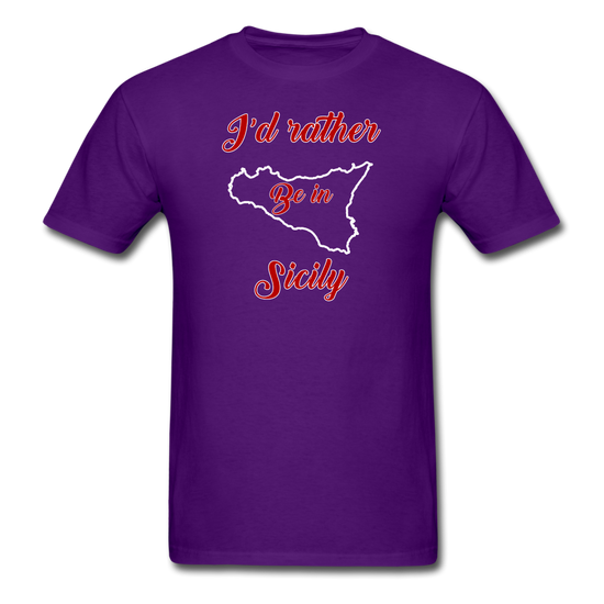 I'd rather be in Sicily Unisex Classic T-Shirt - purple