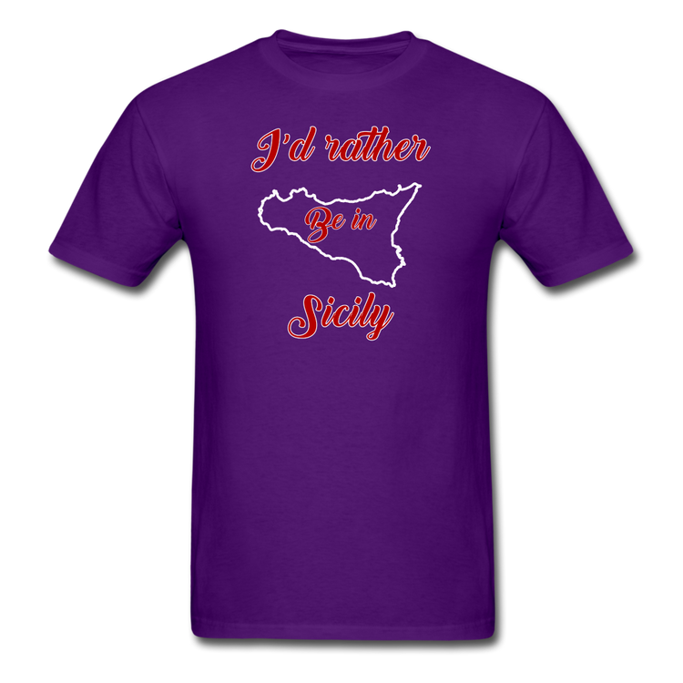 I'd rather be in Sicily Unisex Classic T-Shirt - purple