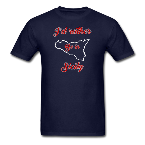 I'd rather be in Sicily Unisex Classic T-Shirt - navy