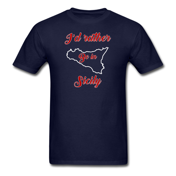 I'd rather be in Sicily Unisex Classic T-Shirt - navy