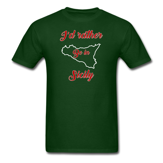 I'd rather be in Sicily Unisex Classic T-Shirt - forest green