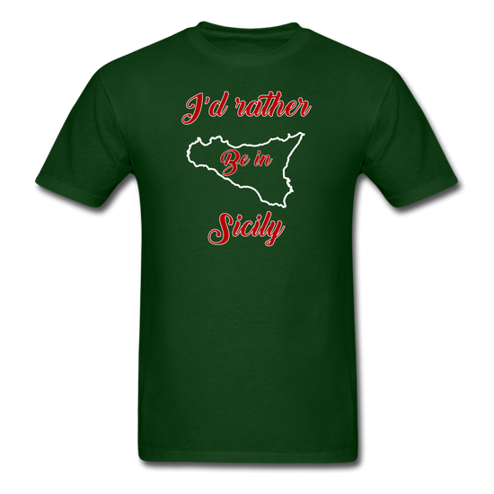 I'd rather be in Sicily Unisex Classic T-Shirt - forest green