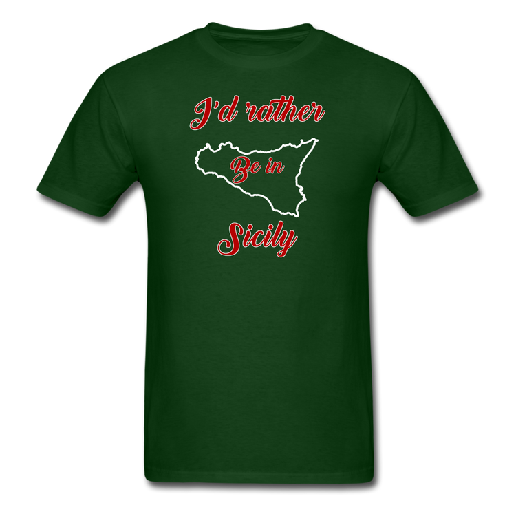 I'd rather be in Sicily Unisex Classic T-Shirt - forest green