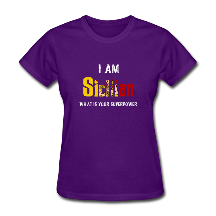 I am Sicilian what's your superpower? Women's T-Shirt - purple