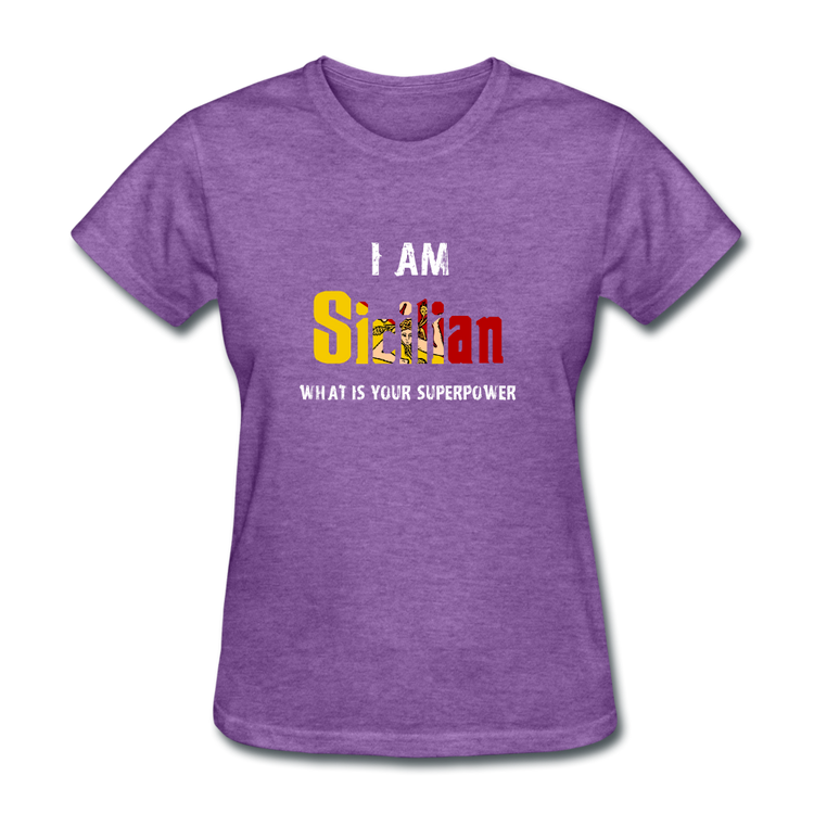 I am Sicilian what's your superpower? Women's T-Shirt - purple heather