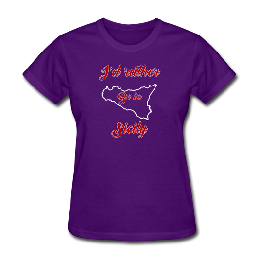 I'd rather be in Sicily Women's T-Shirt - purple