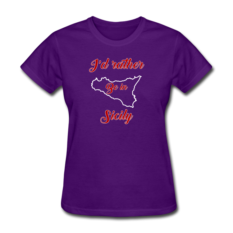 I'd rather be in Sicily Women's T-Shirt - purple