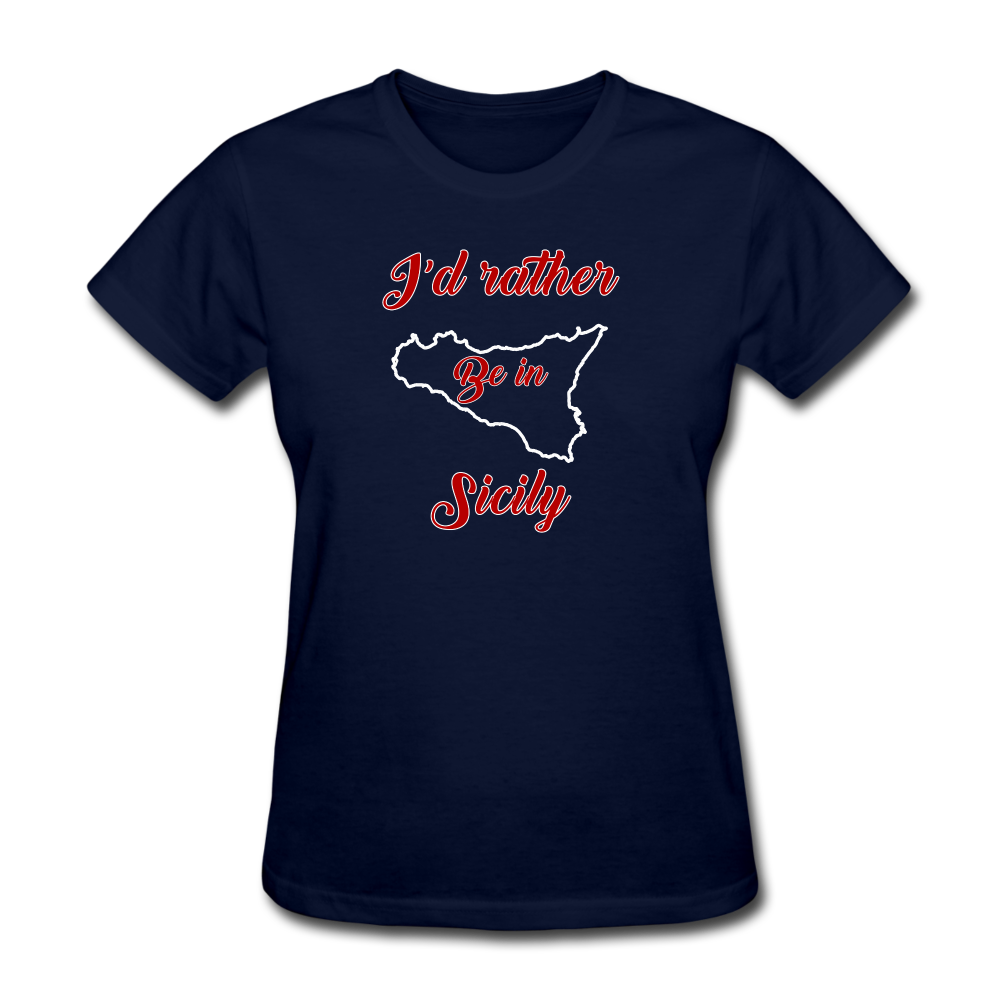 I'd rather be in Sicily Women's T-Shirt - navy