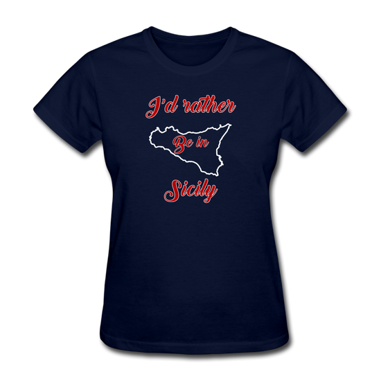 I'd rather be in Sicily Women's T-Shirt - navy