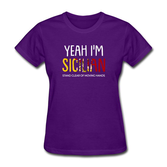 Yeah I am Sicilian Women's T-Shirt - purple