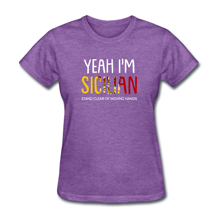 Yeah I am Sicilian Women's T-Shirt - purple heather