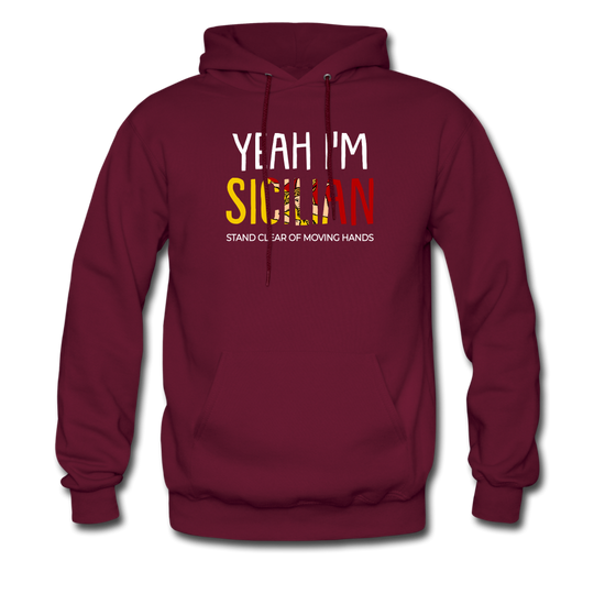 Yeah I am Sicilian Unisex Hoodie - burgundy