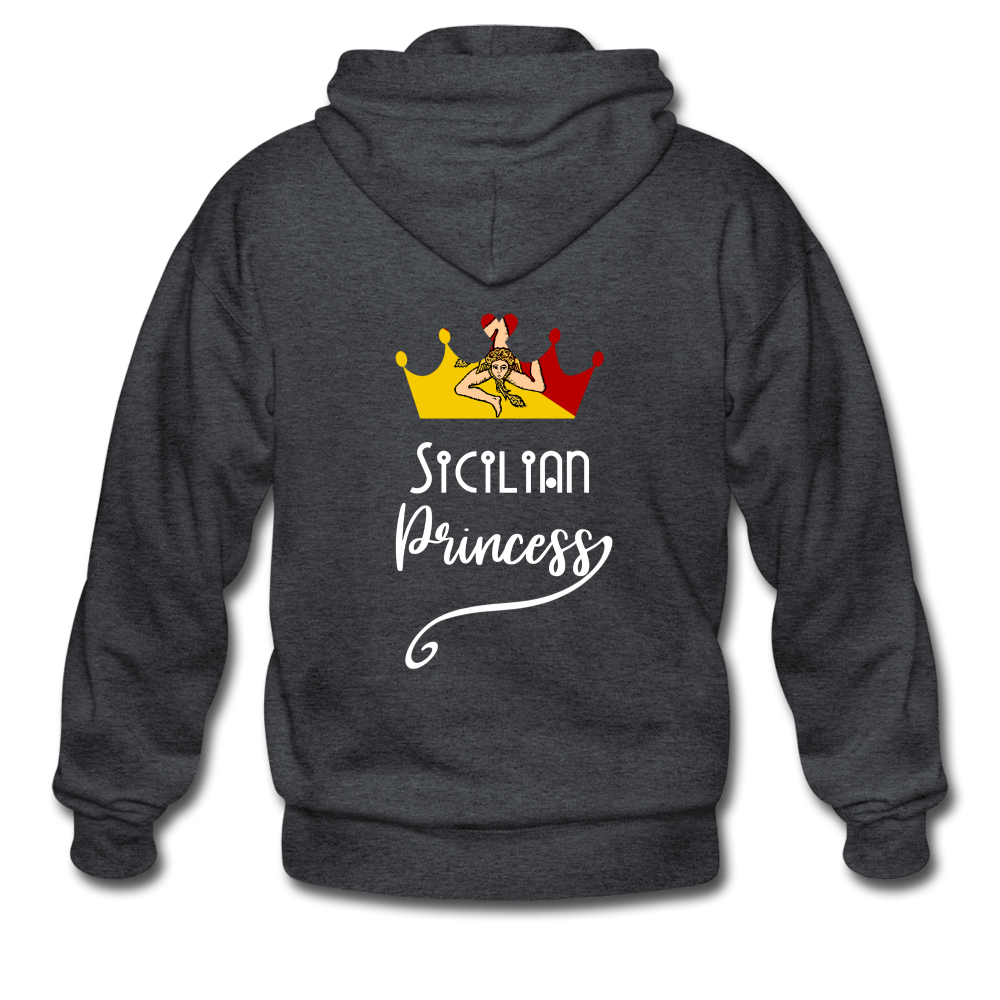 Sicilian Princess Gildan Heavy Blend Adult Zip Hoodie - deep heather