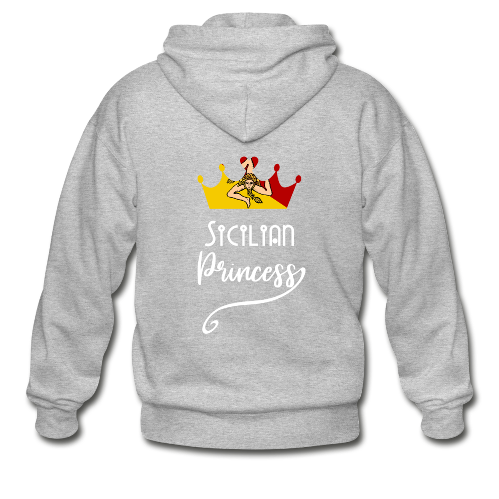Sicilian Princess Gildan Heavy Blend Adult Zip Hoodie - heather gray