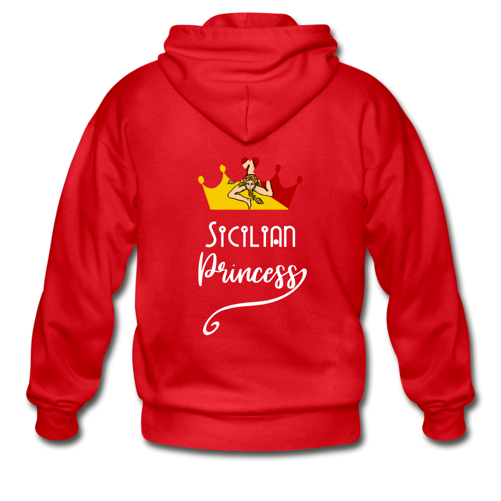 Sicilian Princess Gildan Heavy Blend Adult Zip Hoodie - red