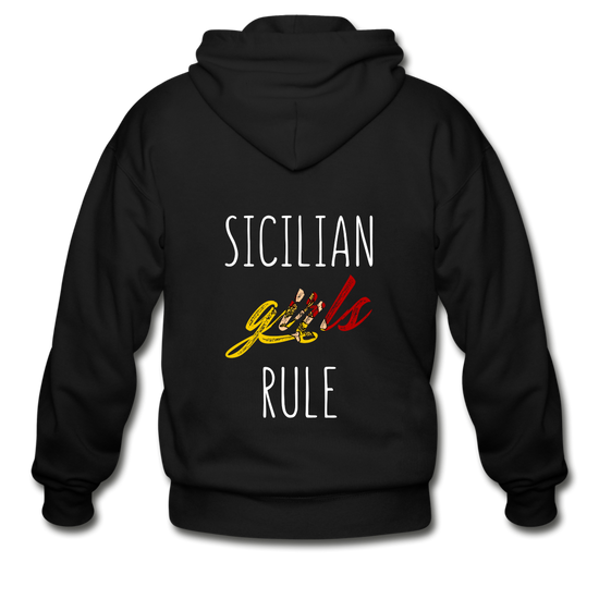 Sicilian girls rule Unisex ZIP Hoodie Gildan Heavy Blend Adult Zip Hoodie - black