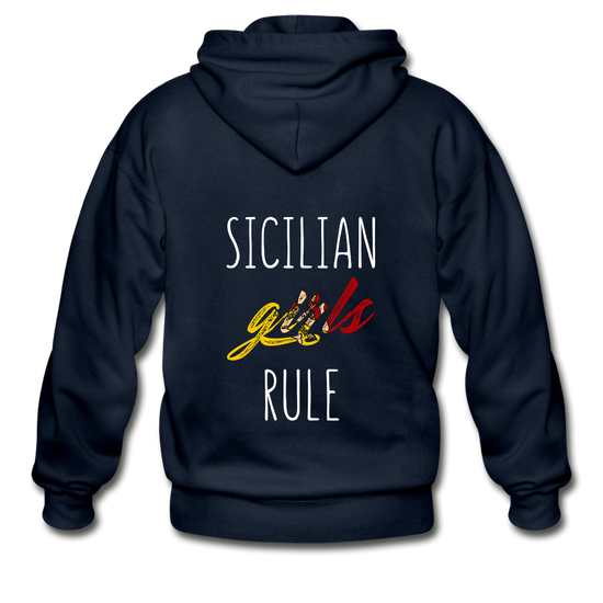 Sicilian girls rule Unisex ZIP Hoodie Gildan Heavy Blend Adult Zip Hoodie - navy