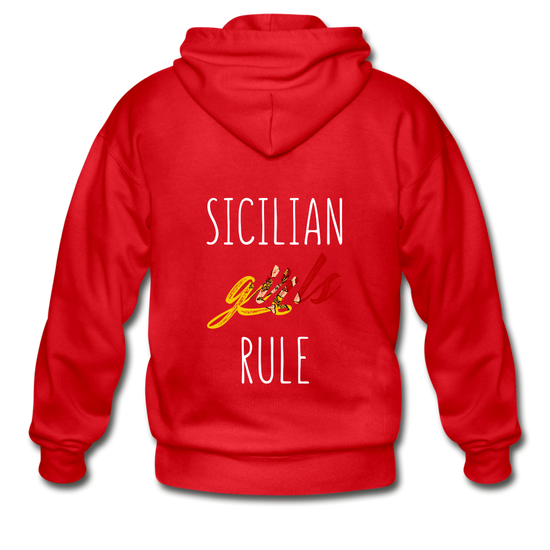 Sicilian girls rule Unisex ZIP Hoodie Gildan Heavy Blend Adult Zip Hoodie - red