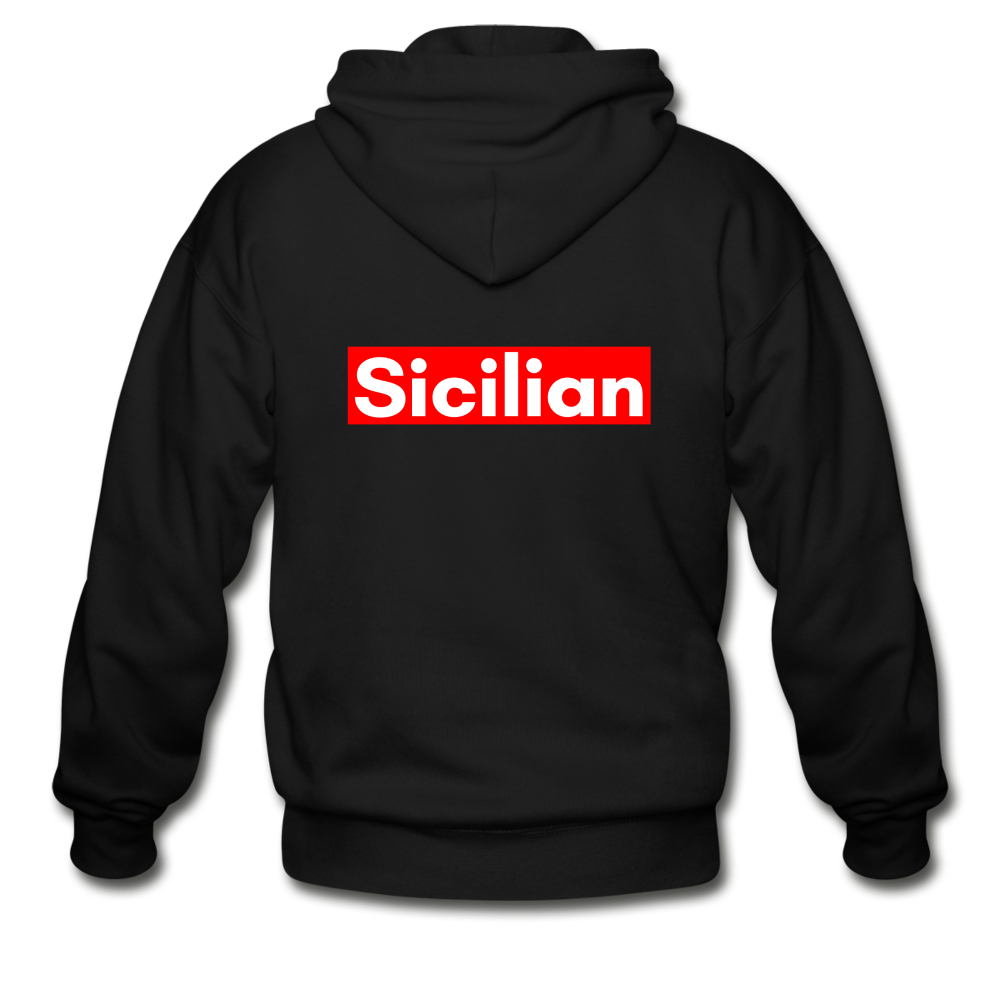 Sicilian Gildan Heavy Blend Adult Zip Hoodie - black