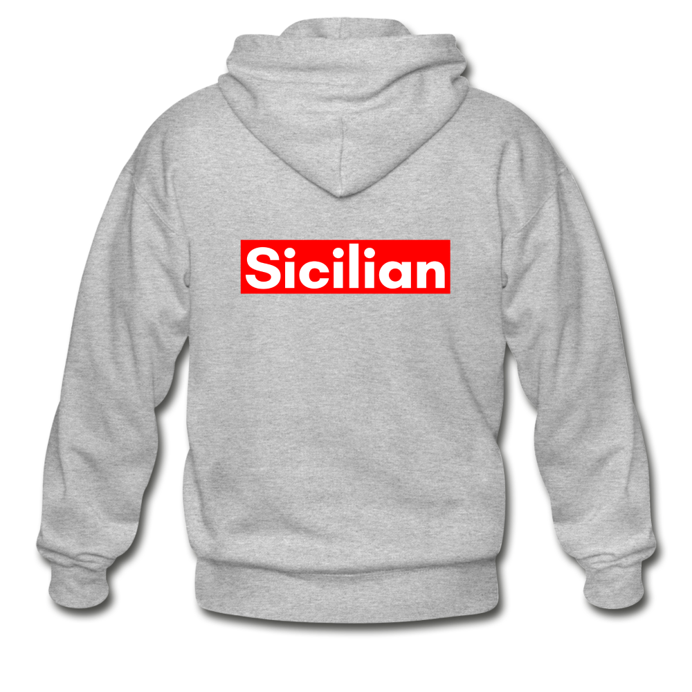 Sicilian Gildan Heavy Blend Adult Zip Hoodie - heather gray