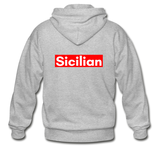 Sicilian Gildan Heavy Blend Adult Zip Hoodie - heather gray