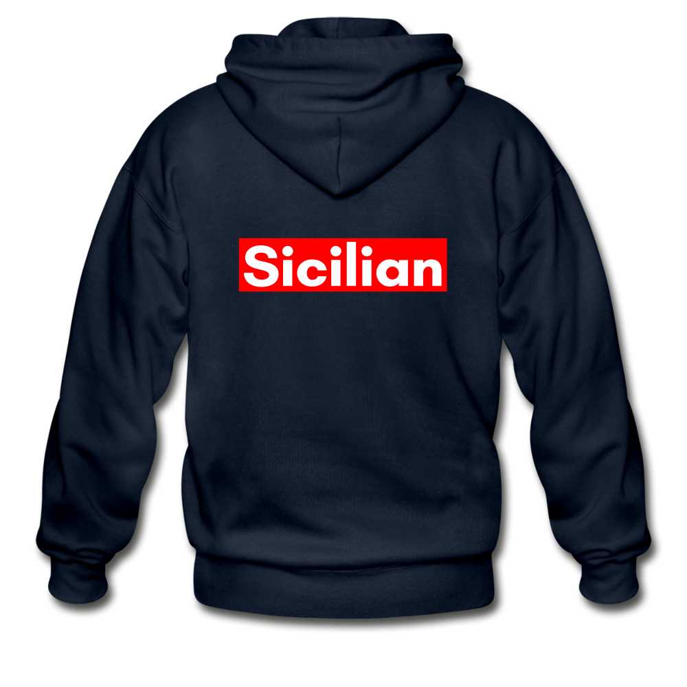 Sicilian Gildan Heavy Blend Adult Zip Hoodie - navy