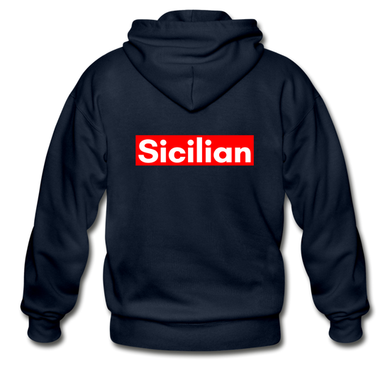 Sicilian Gildan Heavy Blend Adult Zip Hoodie - navy