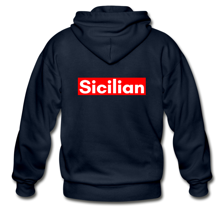 Sicilian Gildan Heavy Blend Adult Zip Hoodie - navy