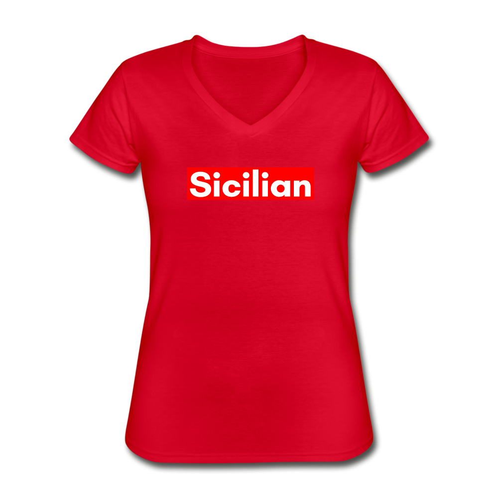 Sicilian Women's V-neck T-shirt - black