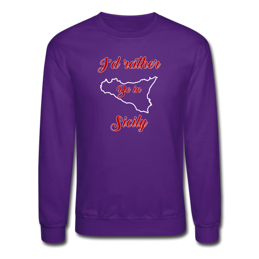 I'd rather be in Sicily Crewneck Sweatshirt - purple