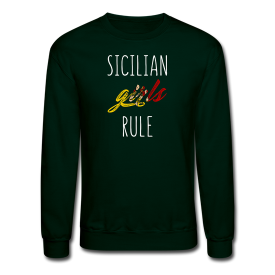 Sicilian girls rule Crewneck Sweatshirt - forest green