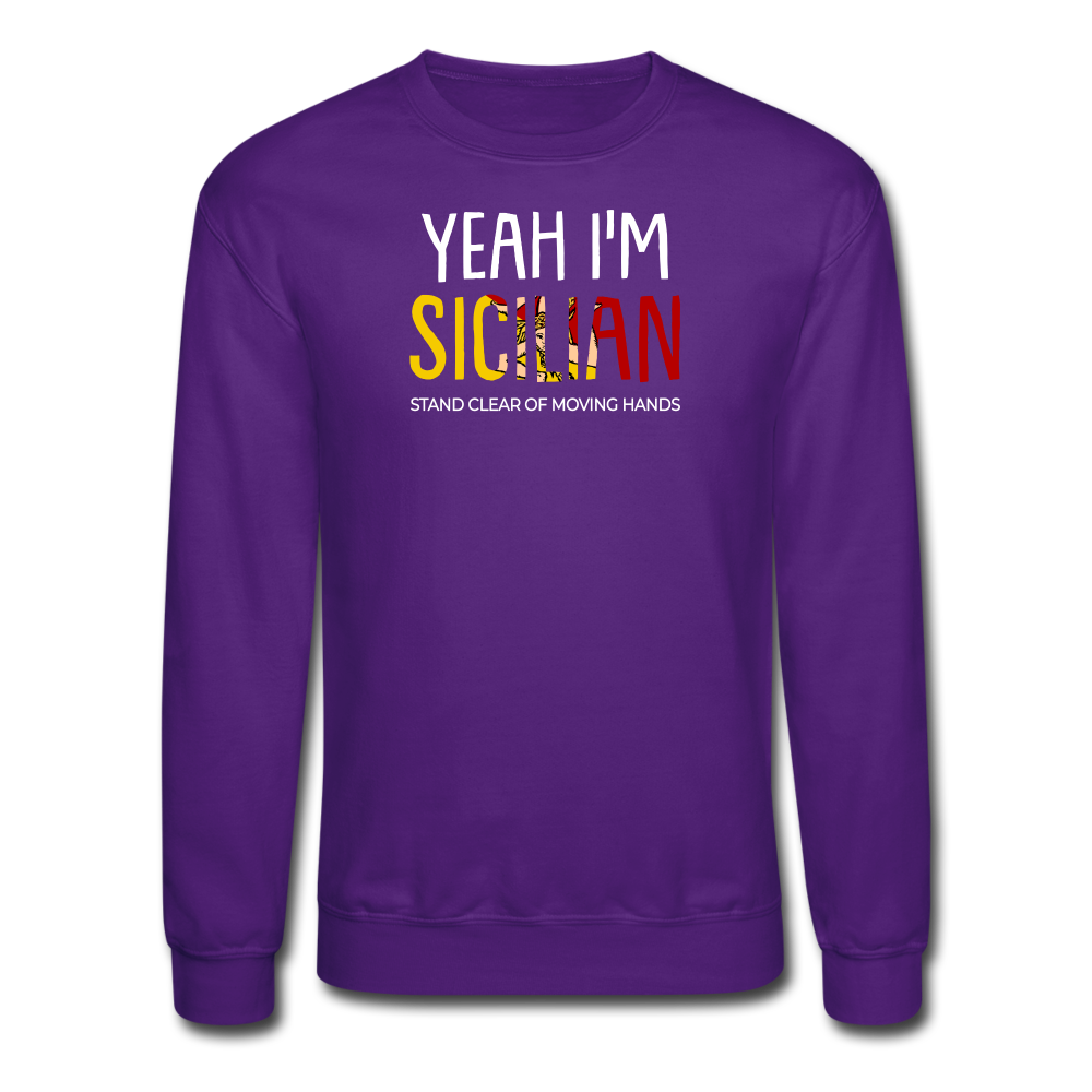 Yeah I am Sicilian Crewneck Sweatshirt - black