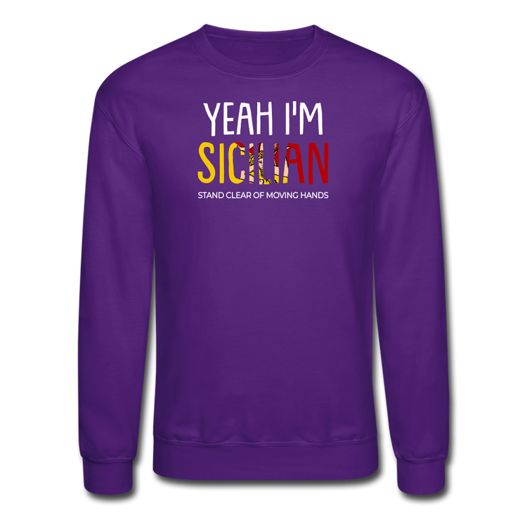 Yeah I am Sicilian Crewneck Sweatshirt - purple