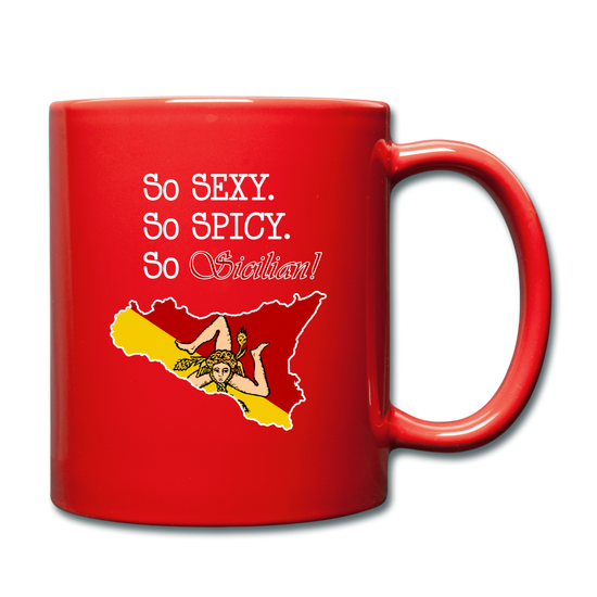 So sexy, So spicy, So Sicilian Full Color Mug 11 oz - red