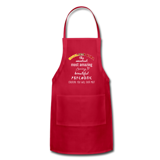 Sicilian Girl the sweetest psychotic creature Apron - red