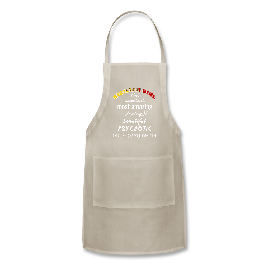 Sicilian Girl the sweetest psychotic creature Apron - natural