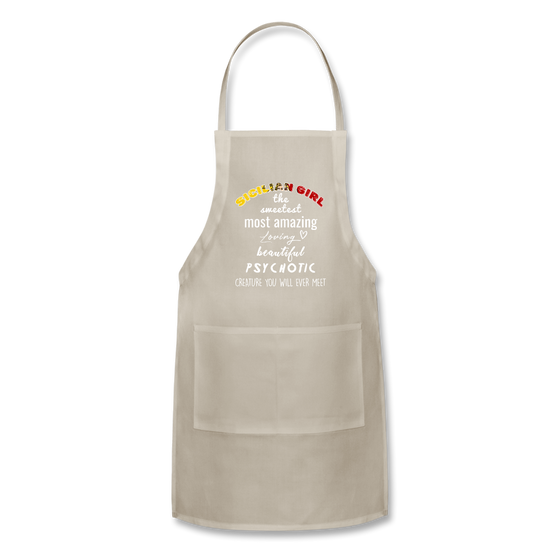 Sicilian Girl the sweetest psychotic creature Apron - natural