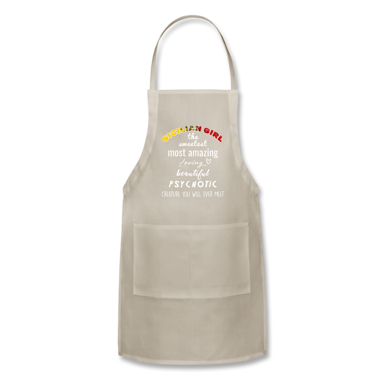 Sicilian Girl the sweetest psychotic creature Apron - natural